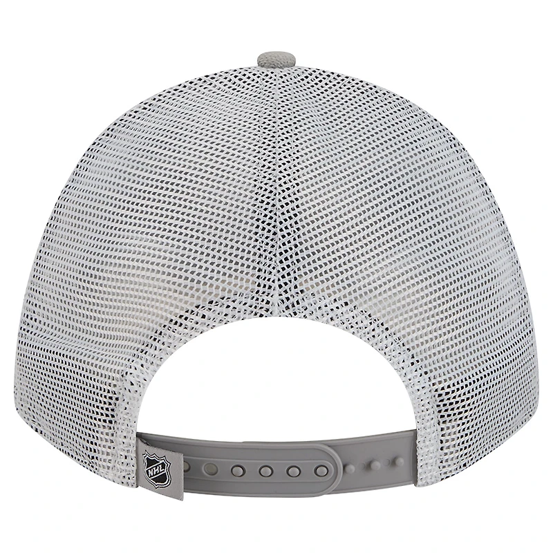 Men's New Era  Silver/Black Los Angeles Kings Hockey Sock 9FORTY A-Frame M-Crown Adjustable Trucker Hat