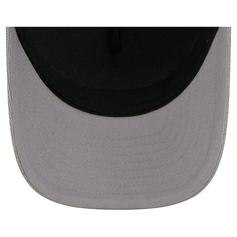 Men's New Era  Silver/Black Los Angeles Kings Hockey Sock 9FORTY A-Frame M-Crown Adjustable Trucker Hat