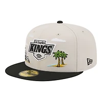 Casquette ajustée New Era 59FIFTY pour homme, beige/noir, Los Angeles Kings, modèle City Icon.