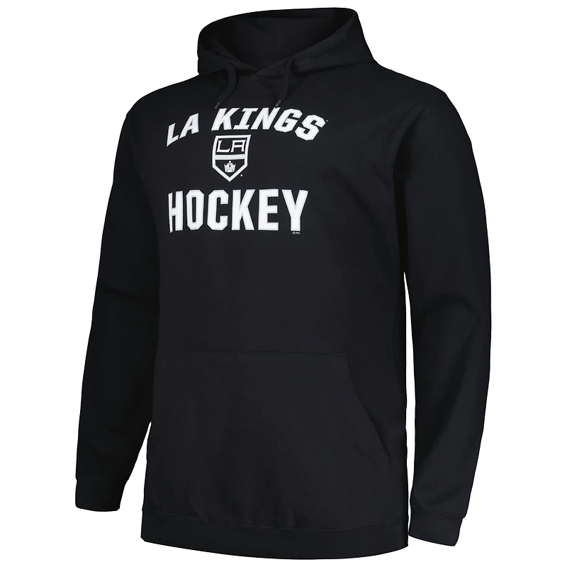 Sweat à capuche noir pour hommes des Kings de Los Angeles Big & Tall Arch Over Logo