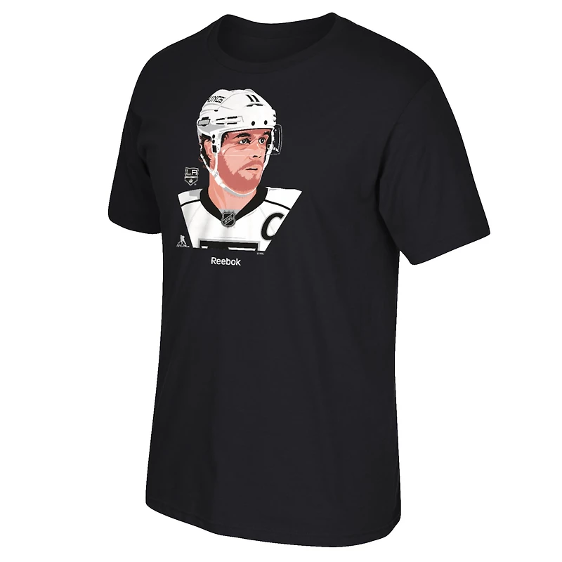 T-shirt Reebok Anze Kopitar pour homme, noir, Los Angeles Kings Front Player Graphic