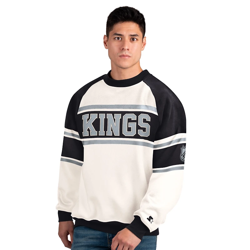 Sweat-shirt ras du cou en polaire blanc pour homme des Los Angeles Kings