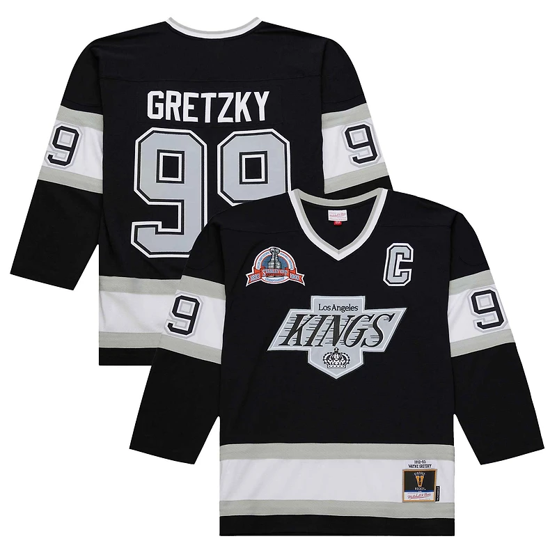 Maillot de jeu puissance Wayne Gretzky pour homme, noir, Los Angeles Kings 1992-93