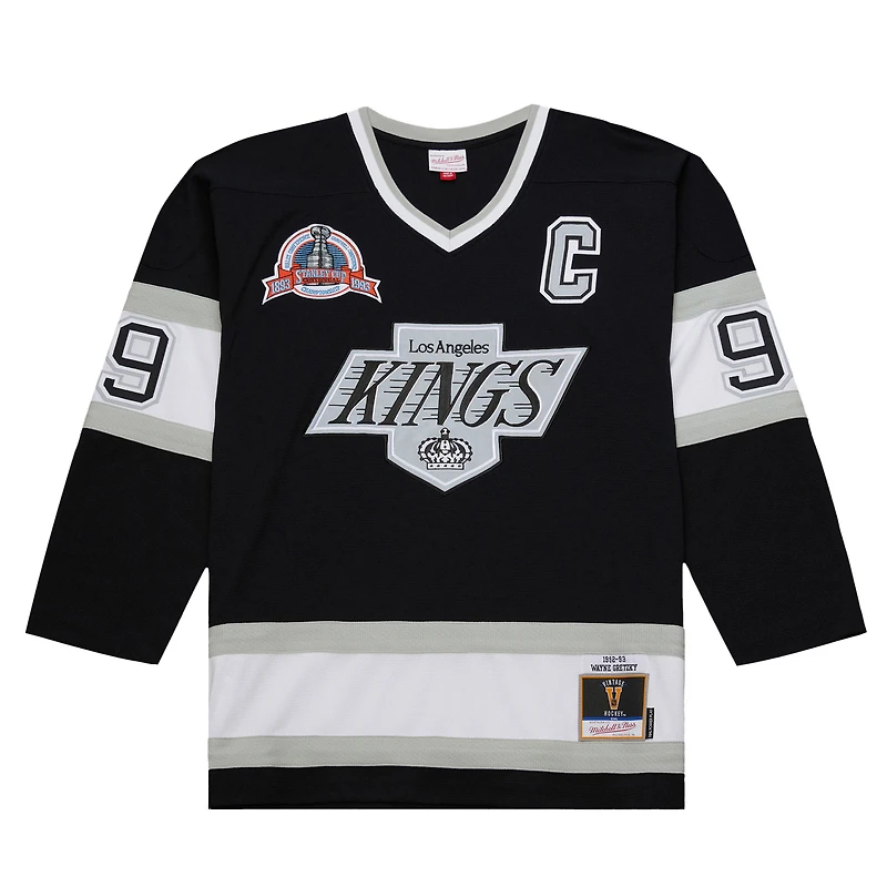 Maillot de jeu puissance Wayne Gretzky pour homme, noir, Los Angeles Kings 1992-93