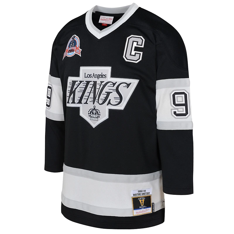 Maillot de joueur Mitchell & Ness Wayne Gretzky Black Los Angeles Kings 1992/93 Blue Line 2.0