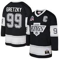 Maillot de joueur Mitchell & Ness Wayne Gretzky Black Los Angeles Kings 1992/93 Blue Line 2.0