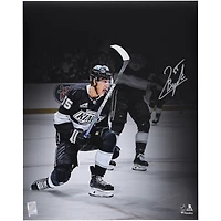 Quinton Byfield Los Angeles Kings Autographed 16" x 20" Black Jersey Celebration Spotlight Photograph