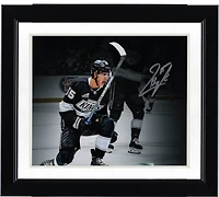Quinton Byfield Los Angeles Kings Autographed 8" x 10" Black Jersey Celebration Spotlight Photograph