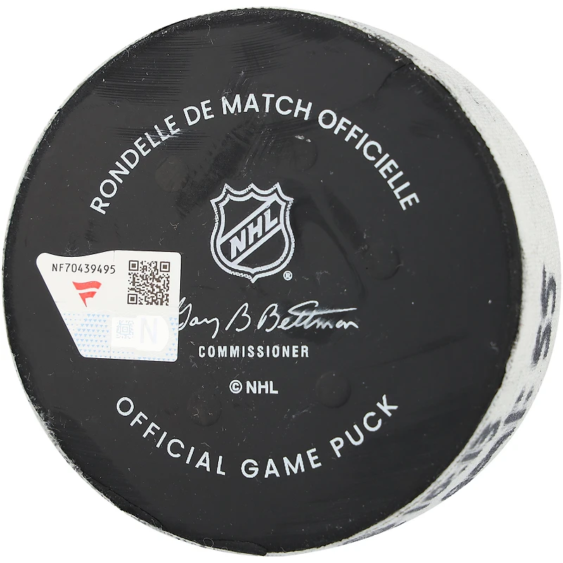 Quinton Byfield Los Angeles Kings Game-Used Goal Puck from March 22, 2026 vs. Utah Mammoth