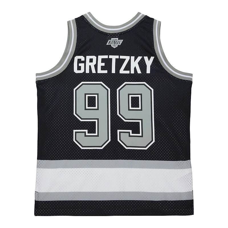 Unisex Mitchell & Ness Wayne Gretzky Black Los Angeles Kings Maxxed Out Fashion Basketball Jersey