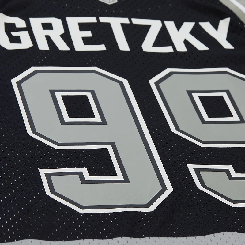 Unisex Mitchell & Ness Wayne Gretzky Black Los Angeles Kings Maxxed Out Fashion Basketball Jersey