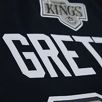Veste unisexe Mitchell & Ness Wayne Gretzky noire Los Angeles Kings Maxxed Out en satin entièrement zippée