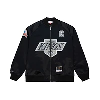 Veste unisexe Mitchell & Ness Wayne Gretzky noire Los Angeles Kings Maxxed Out en satin entièrement zippée