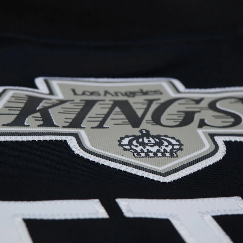Veste unisexe Mitchell & Ness Wayne Gretzky noire Los Angeles Kings Maxxed Out en satin entièrement zippée