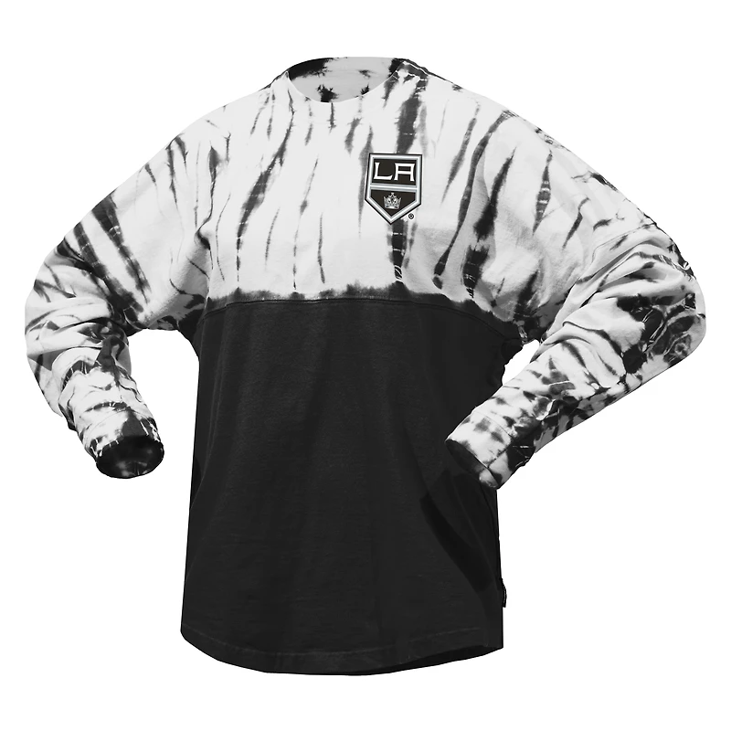 T-shirt unisexe Spirit Jersey noir Los Angeles Kings Crystal Half Dye à manches longues