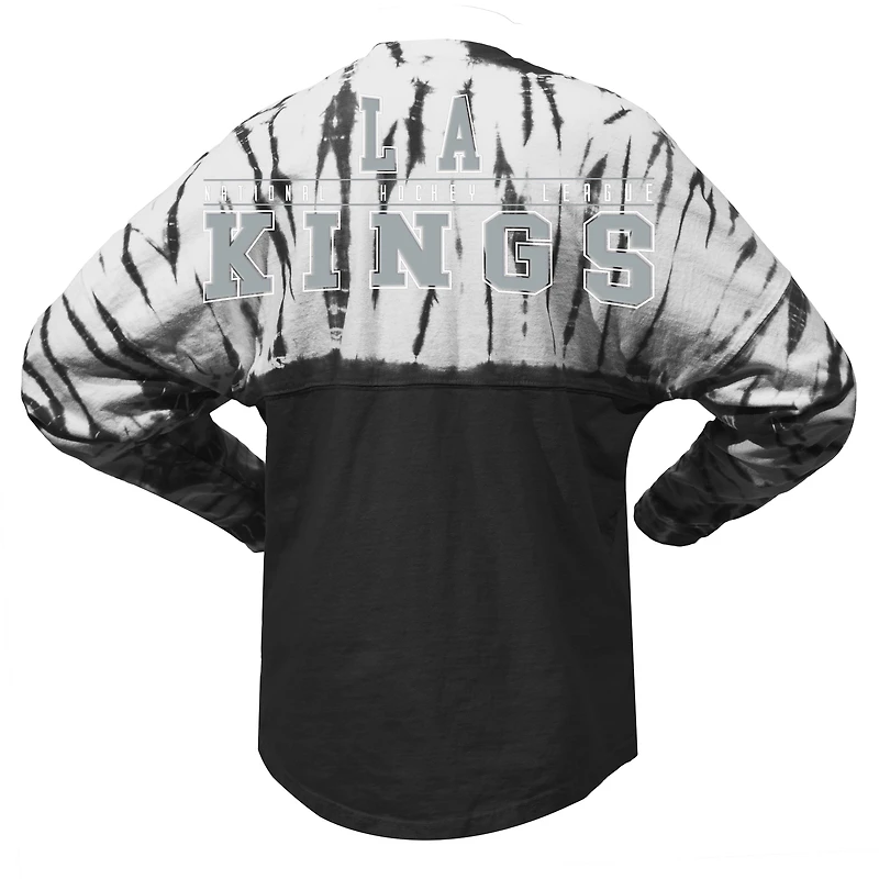 T-shirt unisexe Spirit Jersey noir Los Angeles Kings Crystal Half Dye à manches longues