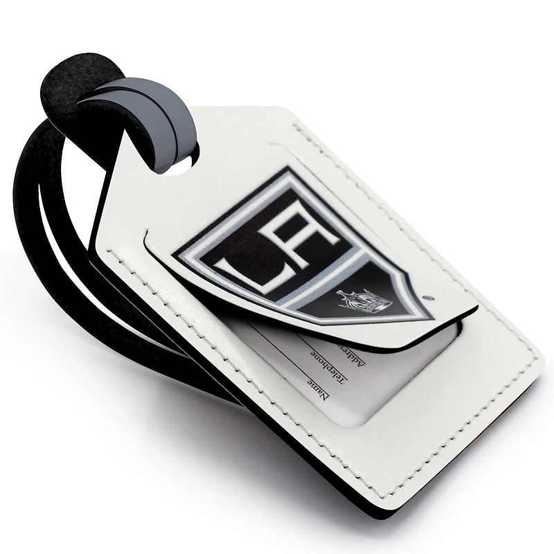 Étiquette de bagage en cuir personnalisée Los Angeles Kings blanche