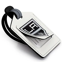 Étiquette de bagage en cuir personnalisée Los Angeles Kings blanche