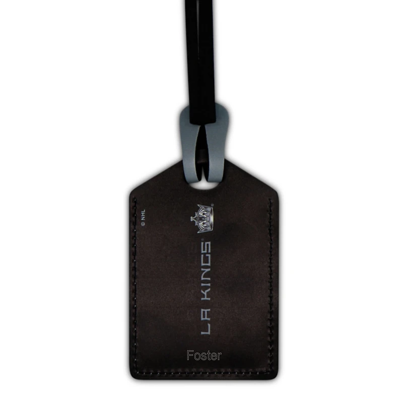 White Los Angeles Kings Personalized Leather Luggage Tag