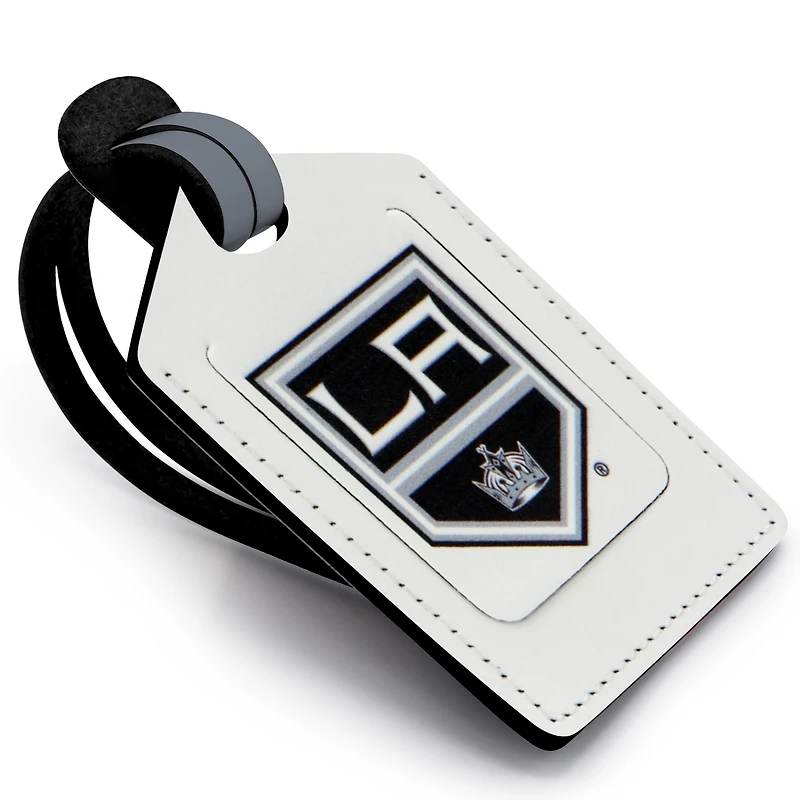 Étiquette de bagage en cuir personnalisée Los Angeles Kings blanche