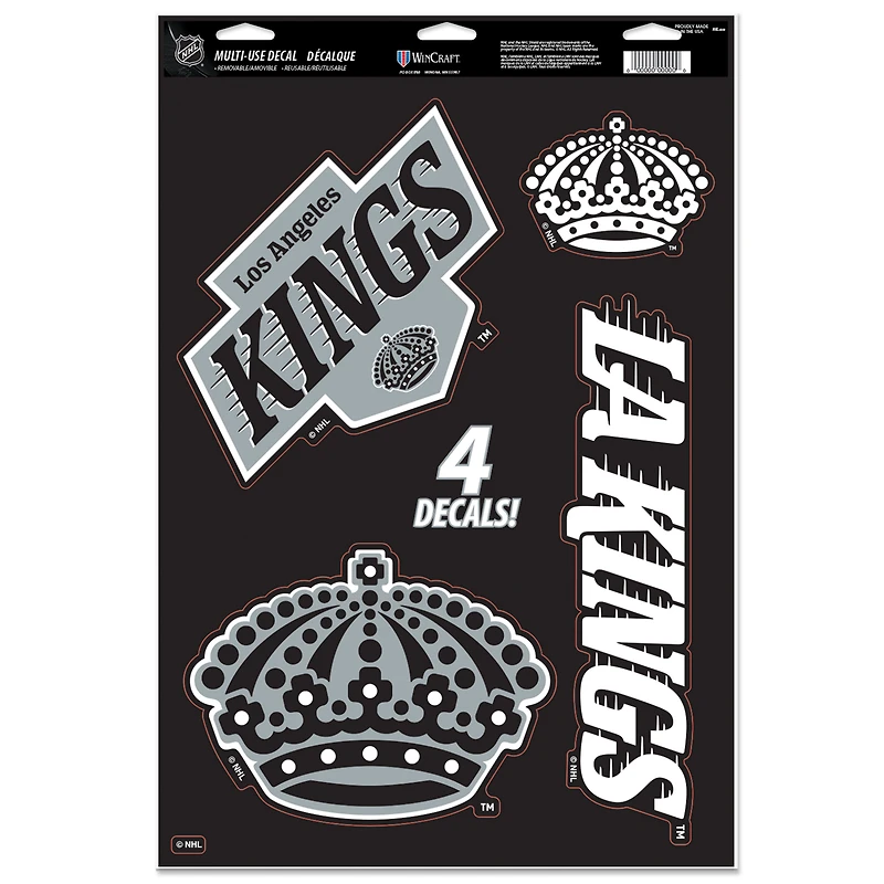 Feuille de décalcomanies multi-usages WinCraft Los Angeles Kings Primary 11'' x 17