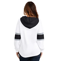 T-shirt à capuche manches longues et lacets G-III 4Her par Carl Banks pour femme, blanc, Los Angeles Kings Goal Zone
