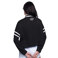Women's Starter  Black Los Angeles Kings Power Play Cropped Pullover Sweatshirt
