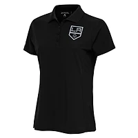 Women's Antigua Black Los Angeles Kings Team Logo Legacy Pique Polo