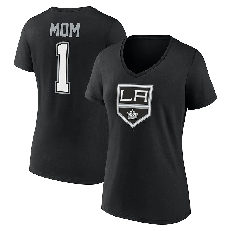 T-shirt noir à col en V pour femme, Los Angeles Kings, spécial fête des mères