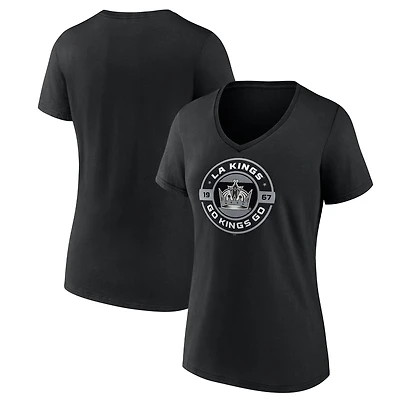 Women's Black Los Angeles Kings Native V-Neck T-Shirt