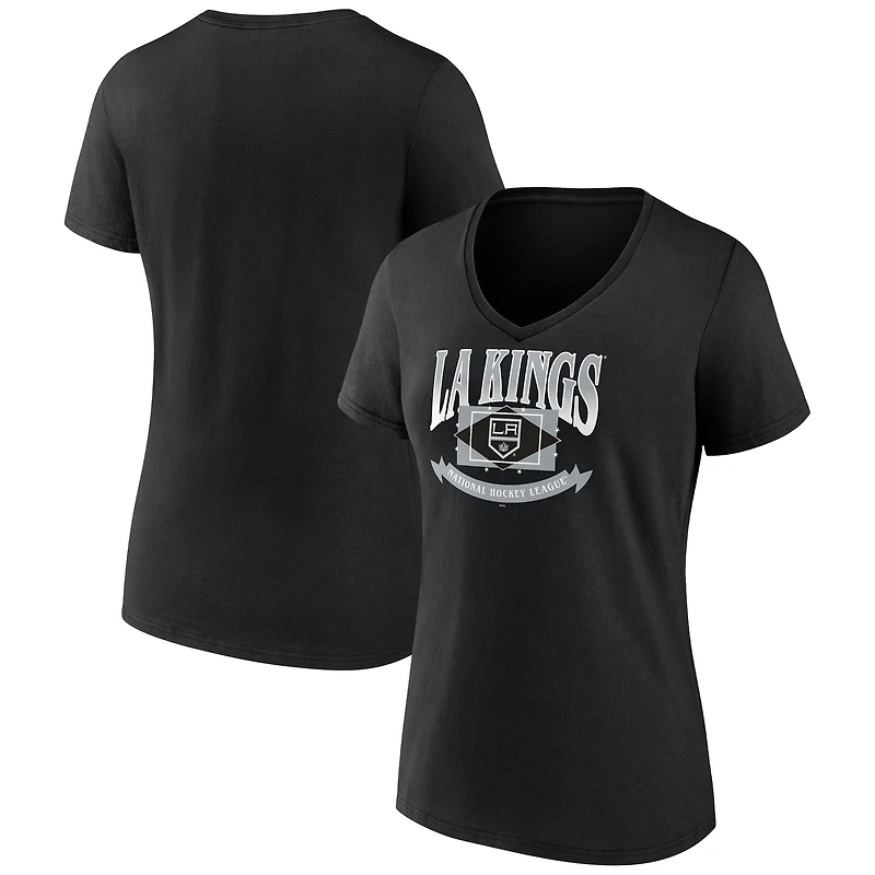 T-shirt noir à col en V Los Angeles Kings Slapshot pour femmes