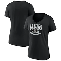 T-shirt noir à col en V Los Angeles Kings Slapshot pour femmes