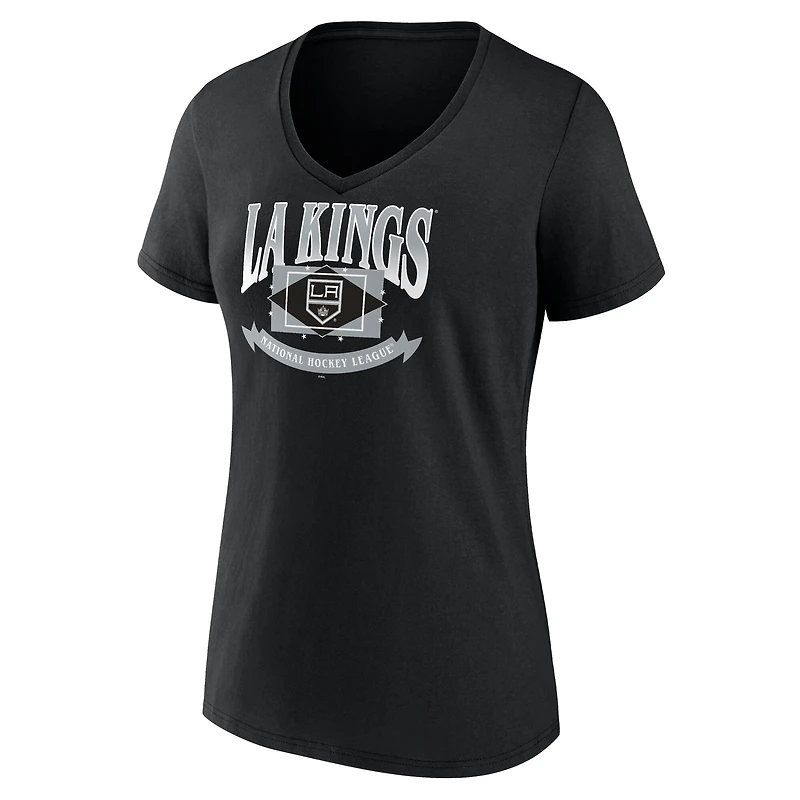 Women's  Black Los Angeles Kings Slapshot V-Neck T-Shirt