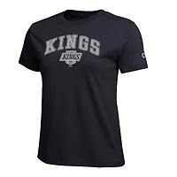 Women's Champion  Black Los Angeles Kings Arch Mascot Logo T-Shirt