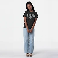 T-shirt noir Champion pour femmes avec logo mascotte des Kings de Los Angeles.