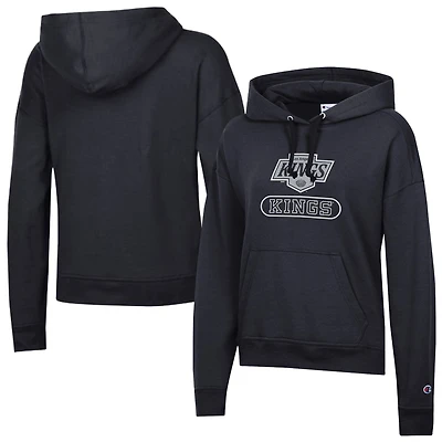 Women's Champion Black Los Angeles Kings Arched Pill Box Hoodie
