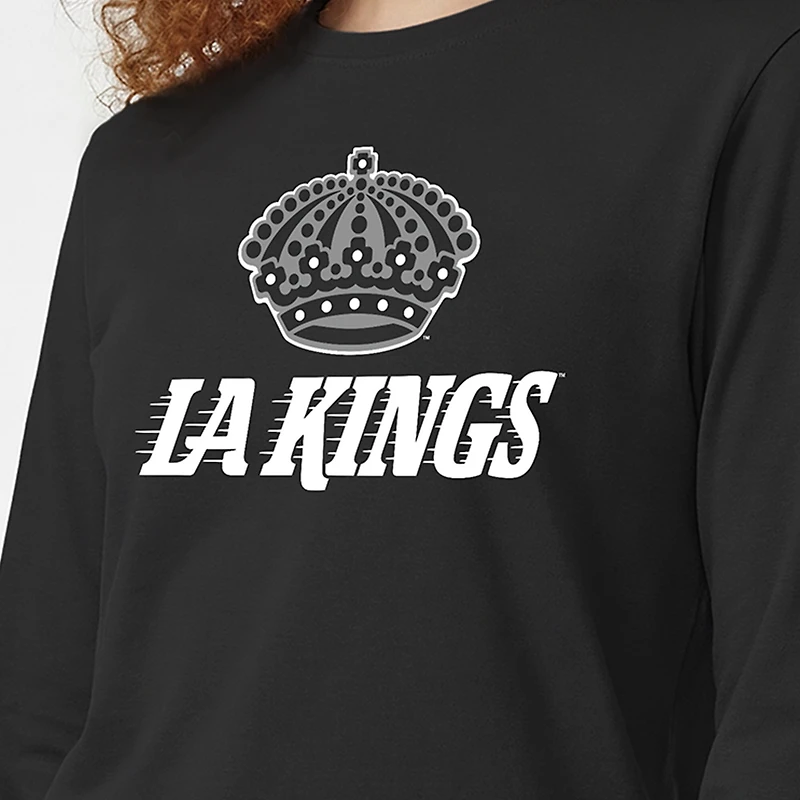 Women's Champion Black Los Angeles Kings Wordmark Lockup Long Sleeve T-Shirt