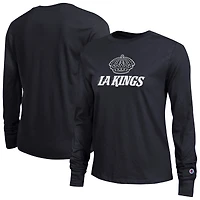Women's Champion  Black Los Angeles Kings Wordmark Lockup Long Sleeve T-Shirt