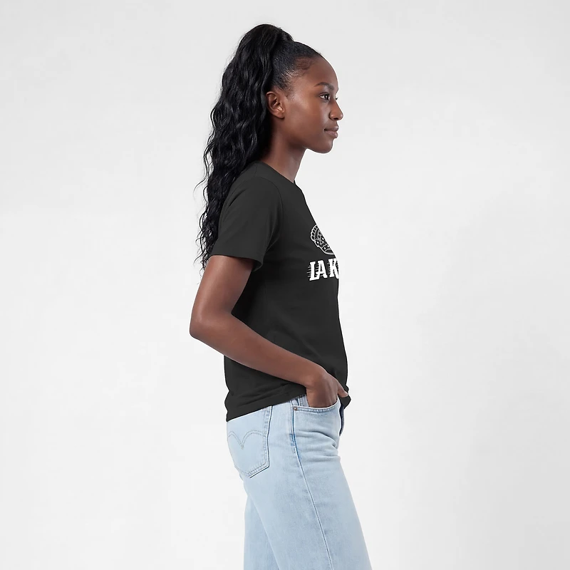 T-shirt noir Champion Los Angeles Kings pour femmes avec logo Lockup