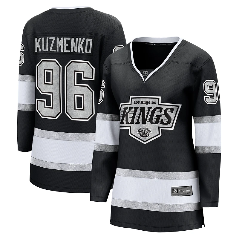 Maillot de joueur échappé à domicile noir des Los Angeles Kings, Andrei Kuzmenko, fanatiques féminines