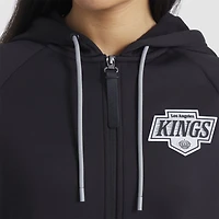 Women's Fanatics Black Los Angeles Kings Authentic Pro Rink Raglan Full-Zip Hoodie