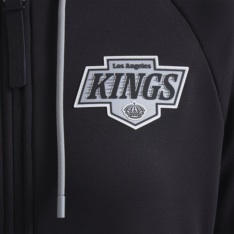 Sweat à capuche zippé intégral Fanatics Black Authentic Pro Rink des Los Angeles Kings pour femme