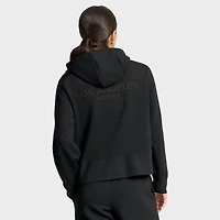 Sweat à capuche zippé quart de zip authentique Pro Road Tri-Blend des Los Angeles Kings pour femmes Fanatics noir