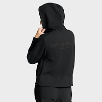 Women's Fanatics Black Los Angeles Kings Authentic Pro Road Tri-Blend Quarter-Zip Hoodie