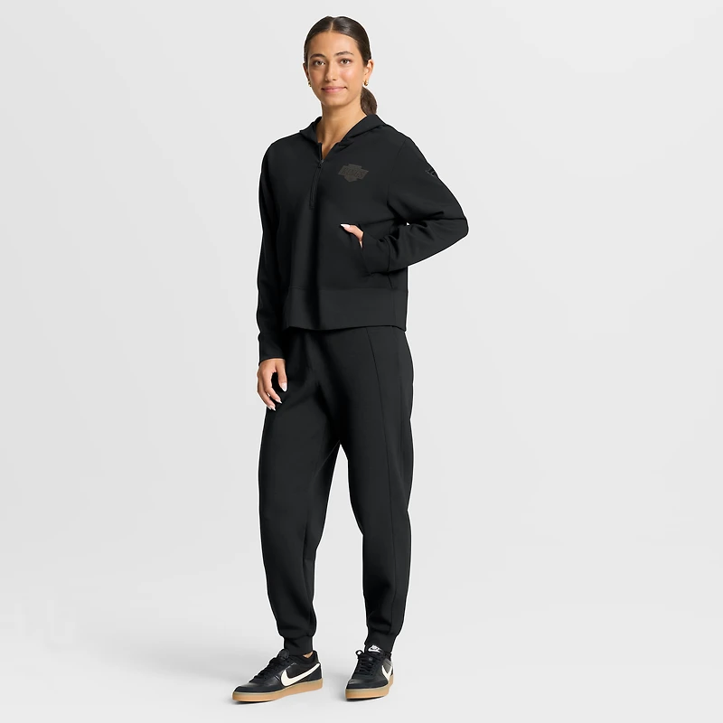 Sweat à capuche zippé quart de zip authentique Pro Road Tri-Blend des Los Angeles Kings pour femmes Fanatics noir