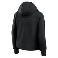 Women's Fanatics Black Los Angeles Kings Authentic Pro Road Tri-Blend Quarter-Zip Hoodie