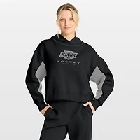 Sweat à capuche boxy noir carreaux arrière des Los Angeles Kings Fanatics pour femmes