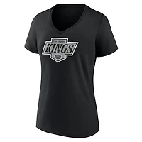 Women's Fanatics Black Los Angeles Kings New Primary Logo V-Neck T-Shirt