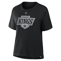 T-shirt Fanatics Drew Doughty noir authentique des Los Angeles Kings avec nom et numéro Stack pour femme
