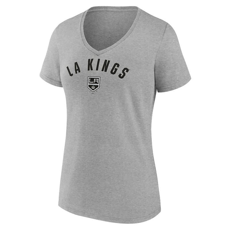 Women's Fanatics Gray Los Angeles Kings V-Neck T-Shirt